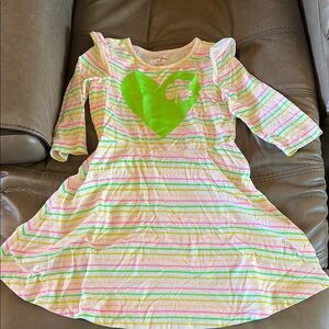 Cat & Jack Green and Pink Flutter Sleeve Shamrock Dress